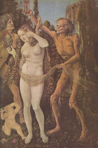 Sans la mort....les trois �ges de la Vie et la Mort,peinture de Hans Baldung